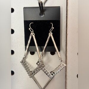 Silver Geometric Dangle Earrings - Women's Jewelry